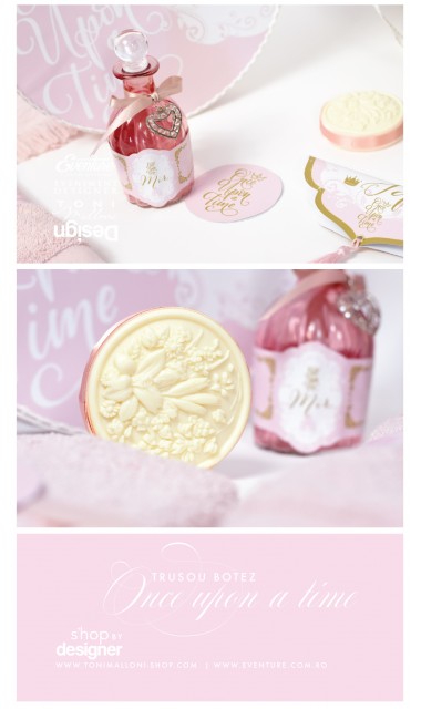 Trusou de botez brodat pentru fetite cu printese, Once upon a time 14